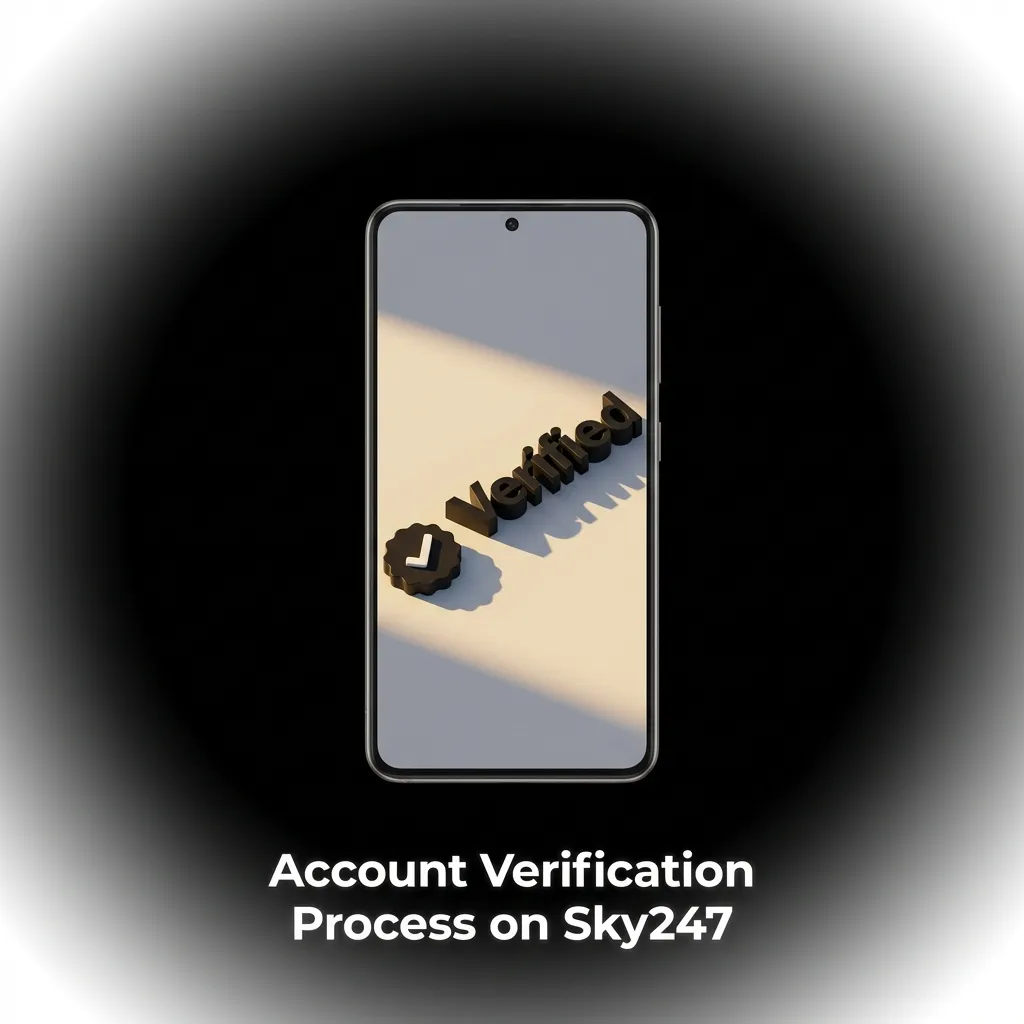 Sky247 account verification steps showing ID proof upload, address verification, review process, and confirmation