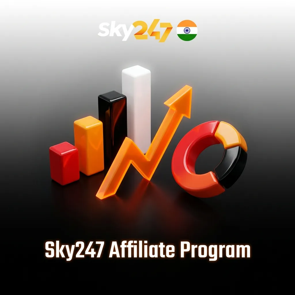 Sky247 affiliate program dashboard showing commission rates, tracking tools, and promotional marketing materials