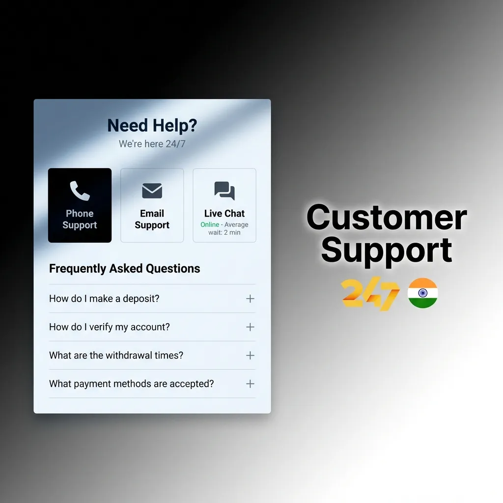 Sky247 customer support contact methods showing 24/7 availability via live chat, email, phone, and Telegram