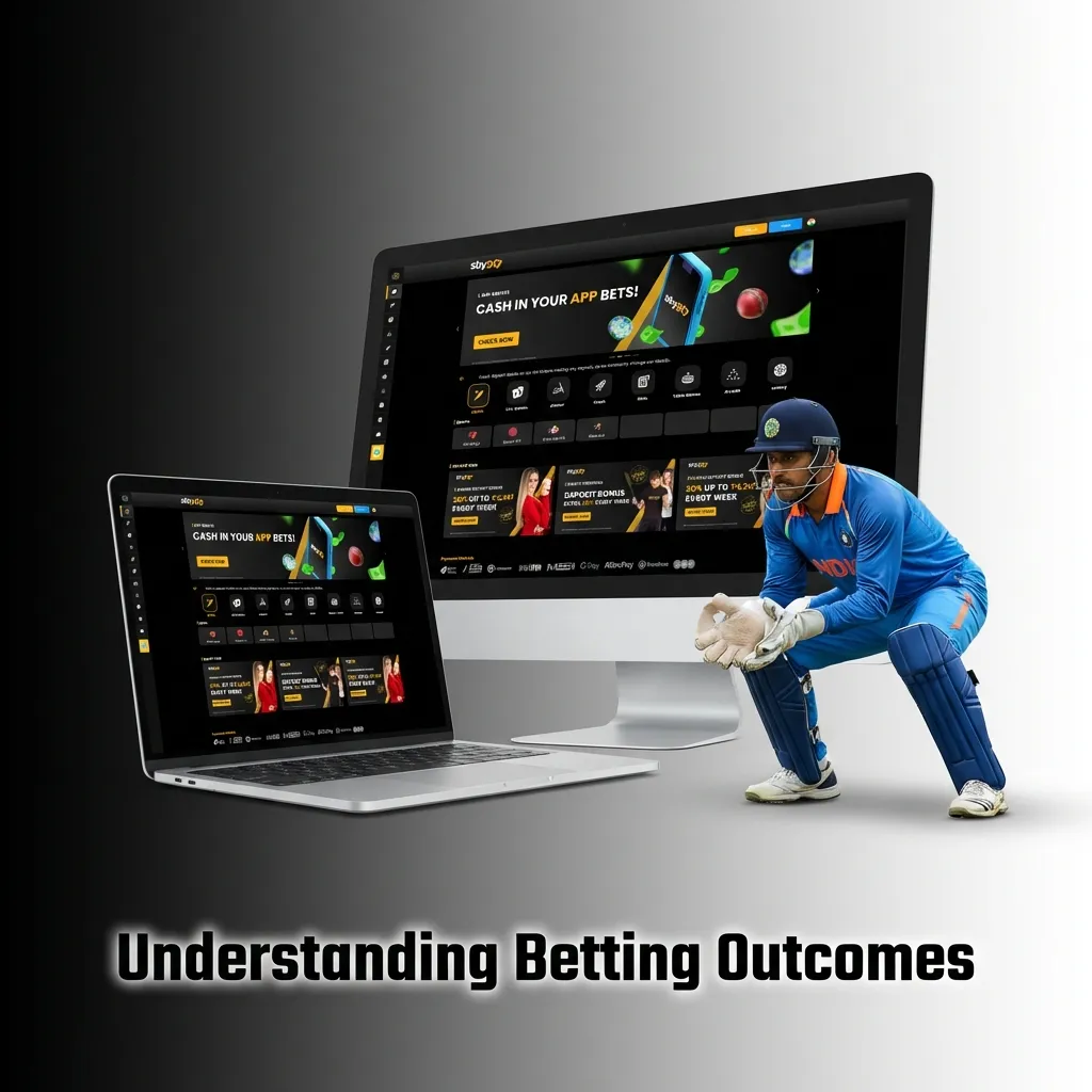 Infographic showing different betting outcome types including match winner, over/under, handicap, correct score, and both teams to score