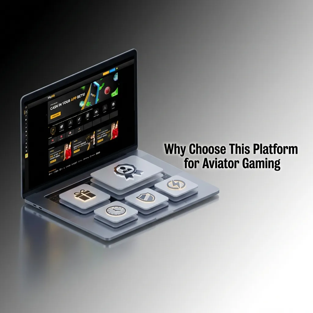 Platform interface showing Aviator crash game with bonus offers, mobile app features, and quick withdrawal options