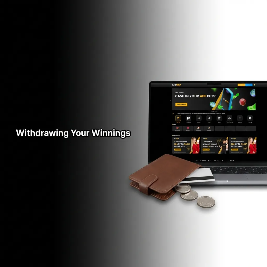 Person withdrawing winnings from online casino account via cashier section on computer screen