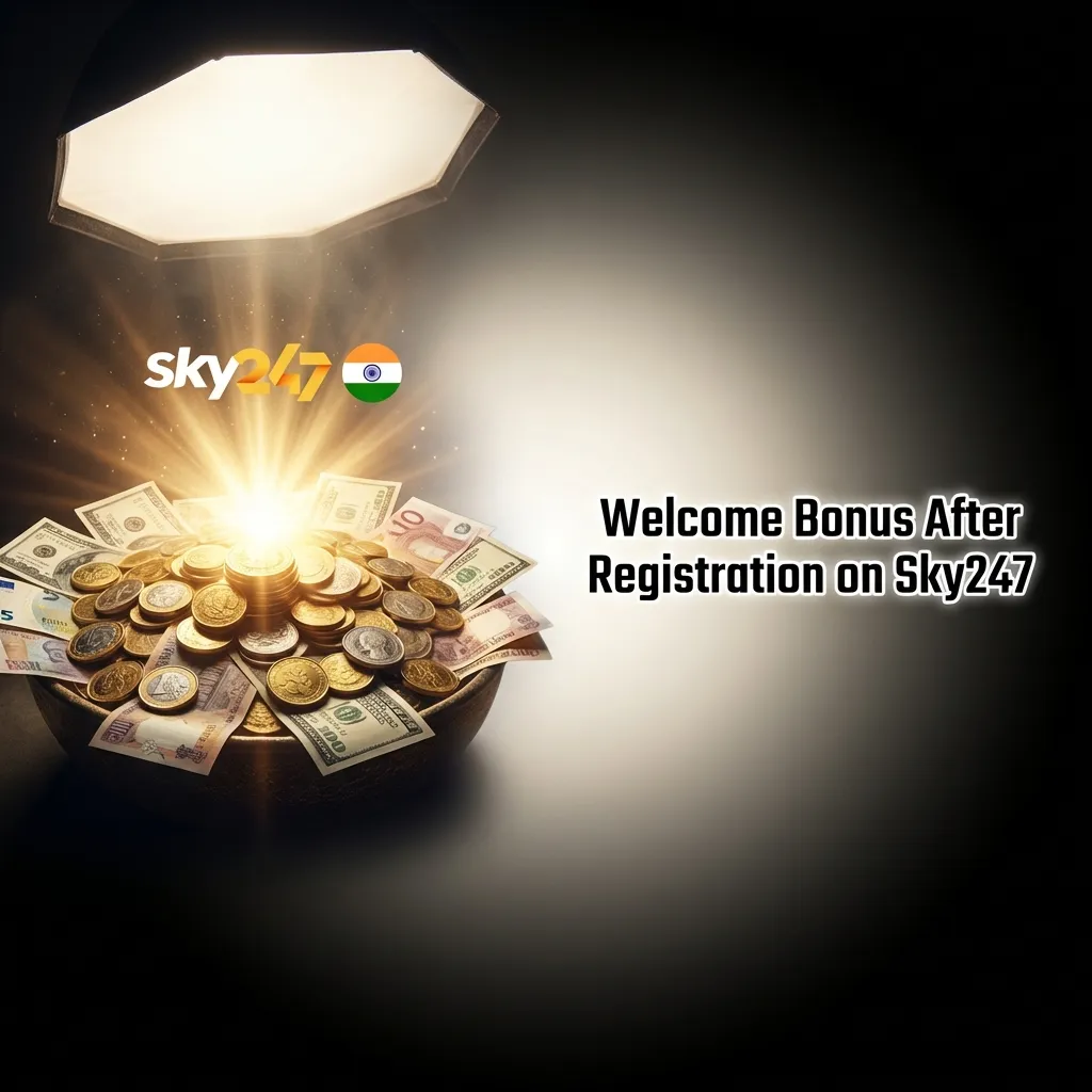 Sky247 welcome bonus table showing deposit offers, cashback rewards, and betting bonuses for new users after registration.