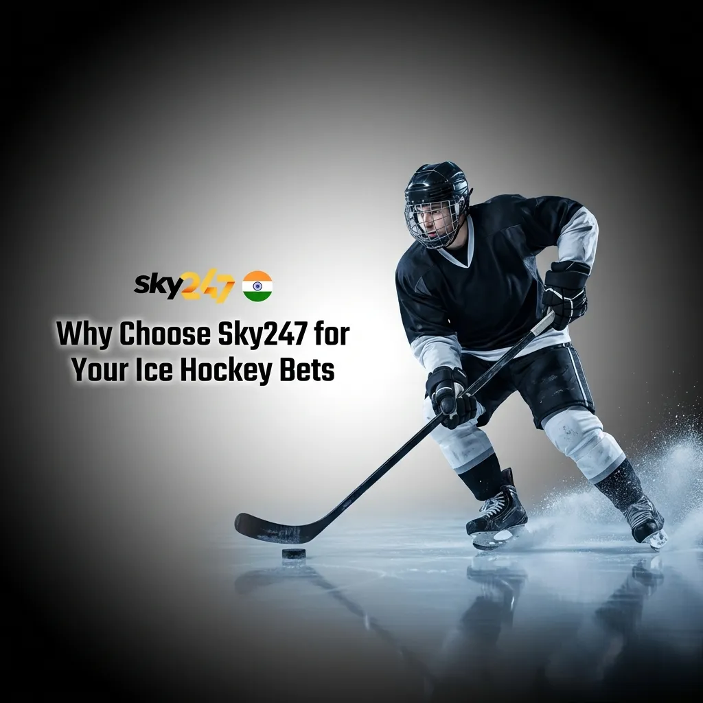 Sky247 ice hockey betting platform showing live odds, Indian payment options, and mobile interface for NHL and KHL matches